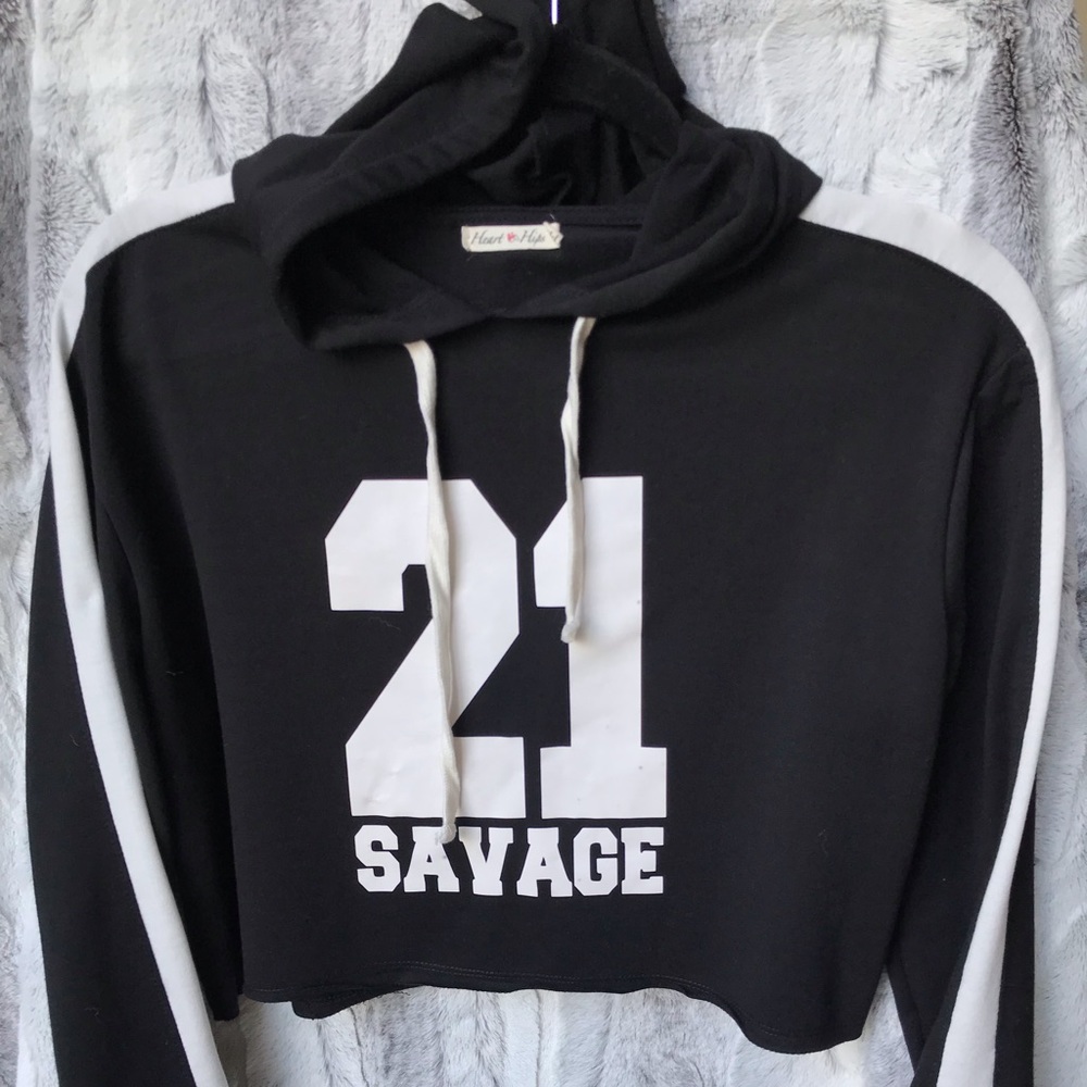 !!SOLD!! Custom 21 Savage Crop Hoodie